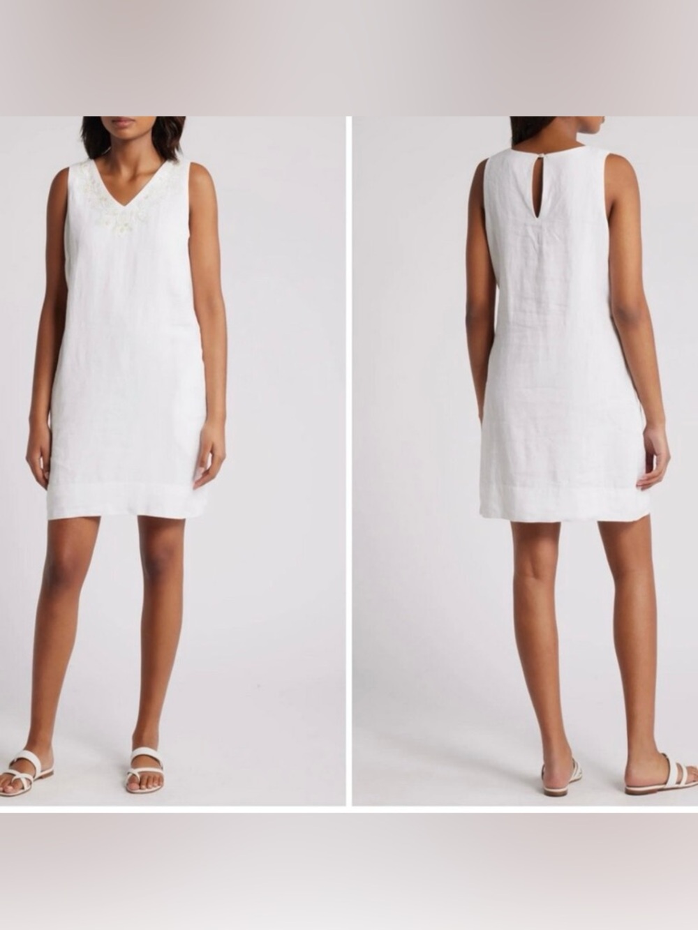 Tommy Bahama White Linen Dress w/Pockets Medium